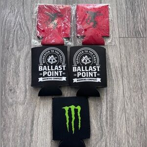 Beer Koozie Bundle – 5 Total – Ballast Point, Fireball, Monster – New